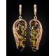 Bold Floral Amber Earrings In Gold-Plated Silver The Dew, image , picture 2