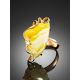 White Amber Golden Cocktail Ring The Rialto, Ring Size: Adjustable, image , picture 2