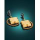 Square Cut Mammoth Tusk Earrings In Gold-Plated Silver The Era, image , picture 2