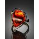 Amazing Gold Plated Cocktail Ring With Cognac Amber The Rialto Collection, Ring Size: Adjustable, image , picture 2