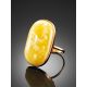 Amazing Golden Ring With Honey Amber, Ring Size: 7 / 17.5, image , picture 2