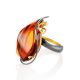 One Size Amber Ring In Gold-Plated Silver The Rialto, Ring Size: Adjustable, image , picture 4