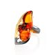 Adjustable Gold-Plated Ring With Cognac Amber The Triumph, Ring Size: Adjustable, image , picture 4
