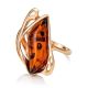 Bold Gold-Plated Ring With Cognac Amber The Illusion, Ring Size: 13 / 22, image , picture 5