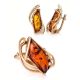 Bold Gold-Plated Ring With Cognac Amber The Illusion, Ring Size: 11.5 / 21, image , picture 6