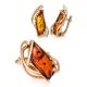 Bold Gold-Plated Ring With Cognac Amber The Illusion, Ring Size: 12 / 21.5, image , picture 6