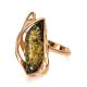 Gold-Plated Ring With Green Amber The Illusion, Ring Size: 6.5 / 17, image , picture 5