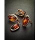 Bold Gold-Plated Cocktail Ring With Cognac Amber The Elegy, Ring Size: 13 / 22, image , picture 6