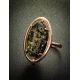 Green Amber Cocktail Ring In Gold-Plated Silver The Elegy, Ring Size: 9 / 19, image , picture 2