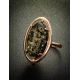 Green Amber Cocktail Ring In Gold-Plated Silver The Elegy, Ring Size: 8.5 / 18.5, image , picture 2