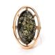 Green Amber Cocktail Ring In Gold-Plated Silver The Elegy, Ring Size: 8.5 / 18.5, image , picture 4