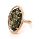 Green Amber Cocktail Ring In Gold-Plated Silver The Elegy, Ring Size: 9.5 / 19.5, image , picture 5