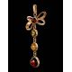 Gold-Plated Dangle Pendant With Multicolor Amber The Caprice, image , picture 3