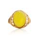 Oval Amber Ring In Gold-Plated Silver The Carmen, Ring Size: 8 / 18, image , picture 3