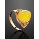 Oval Amber Ring In Gold-Plated Silver The Carmen, Ring Size: 12 / 21.5, image , picture 2