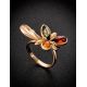 Multicolor Amber Ring In Gold-Plated Ring The Verbena, Ring Size: 8.5 / 18.5, image , picture 2
