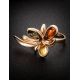 Multicolor Amber Ring In Gold-Plated Ring The Verbena, Ring Size: 10 / 20, image , picture 3