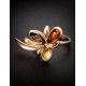 Multicolor Amber Ring In Gold-Plated Ring The Verbena, Ring Size: 13 / 22, image , picture 3