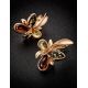 Wonderful Multicolor Amber Earrings In Gold-Plated Silver The Verbena, image , picture 2