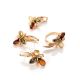 Wonderful Multicolor Amber Earrings In Gold-Plated Silver The Verbena, image , picture 5