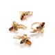 Multicolor Amber Ring In Gold-Plated Ring The Verbena, Ring Size: 11 / 20.5, image , picture 6