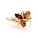 Gold-Plated Ring With Cognac Amber The Verbena, Ring Size: 11.5 / 21, image , picture 3