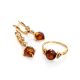 Cognac Amber Ring In Gold-Plated Silver With Crystals The Sambia, Ring Size: 6.5 / 17, image , picture 5