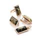 Geometric Gold-Plated Cocktail Ring With Green Amber The Chelsea, Ring Size: 12 / 21.5, image , picture 5