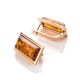 Gold-Plated Earrings With Cognac Amber The Chelsea, image , picture 3