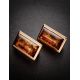 Gold-Plated Earrings With Cognac Amber The Chelsea, image , picture 2