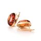 Gold-Plated Earrings With Cognac Amber The Goji, image , picture 4