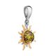 Sun Shaped Gold-Plated Pendant With Amber The Helios, image , picture 3
