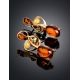 Multicolor Amber Earrings In Gold-Plated Silver The Symphony, image , picture 2