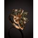 Bold Green Amber Ring In Gold-Plated Silver With Crystals The Verbena, Ring Size: 12 / 21.5, image , picture 2