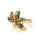 Bold Green Amber Ring In Gold-Plated Silver With Crystals The Verbena, Ring Size: 11 / 20.5, image , picture 4