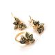 Amber Earrings In Gold-Plated Silver with Crystals The Lotus, image , picture 5