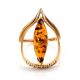 Gold-Plated Ring With Cognac Amber And Champagne Crystals The Raphael, Ring Size: 5.5 / 16, image , picture 5