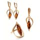Gold Plated Earrings With Cognac Amber And Champagne Crystals The Raphael, image , picture 6