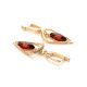 Gold Plated Earrings With Cognac Amber And Champagne Crystals The Raphael, image , picture 5