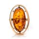 Bold Gold-Plated Cocktail Ring With Cognac Amber The Elegy, Ring Size: 13 / 22, image , picture 3
