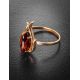 Refined Amber Ring In Gold-Plated Silver The Tulip, Ring Size: 12 / 21.5, image , picture 2