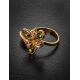 Gold-Plated Ring With Green Amber The Verbena, Ring Size: 9 / 19, image , picture 2