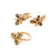 Gold-Plated Ring With Green Amber The Verbena, Ring Size: 13 / 22, image , picture 4