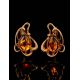 Floral Amber Earrings In Gold-Plated Silver The Daisy, image , picture 2