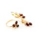 Gold-Plated Ring With Cherry Amber And Crystals The Verbena, Ring Size: 11.5 / 21, image , picture 5