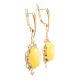 Gold-Plated Dangle Earrings With Butterscotch Amber The Carmen, image , picture 4