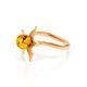 Wonderful Gold Plated Ring With Luminous Cognac Amber The Persimmon, Ring Size: 13 / 22, image , picture 5