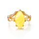 Golden Ring With Butterscotch Amber The Constance, Ring Size: 6 / 16.5, image , picture 5
