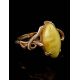 Golden Ring With Butterscotch Amber The Constance, Ring Size: 6 / 16.5, image , picture 2