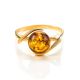 Bright Amber Ring In Gold-Plated Silver The Aldebaran, Ring Size: 11 / 20.5, image , picture 3